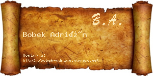 Bobek Adrián névjegykártya
